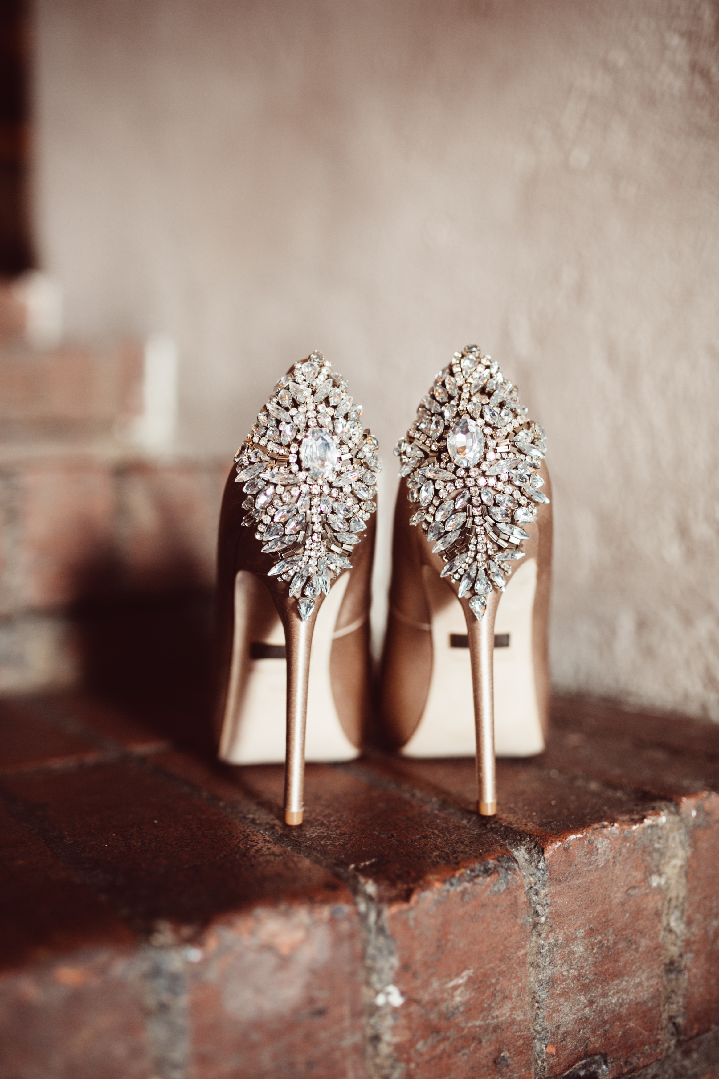 gold glam wedding shoes